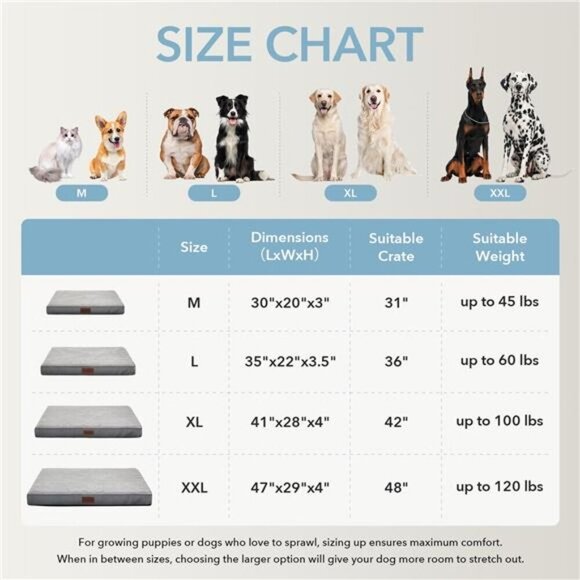 Gray Orthopedic Dog Bed Large and Medium Dogs with Egg Crate Size(35"x22"x3.5") - Picture 3 of 5